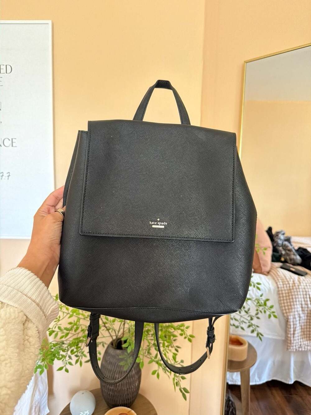 Kate Spade New York Cameron Street Neema Saffiano Leather Backpack Black